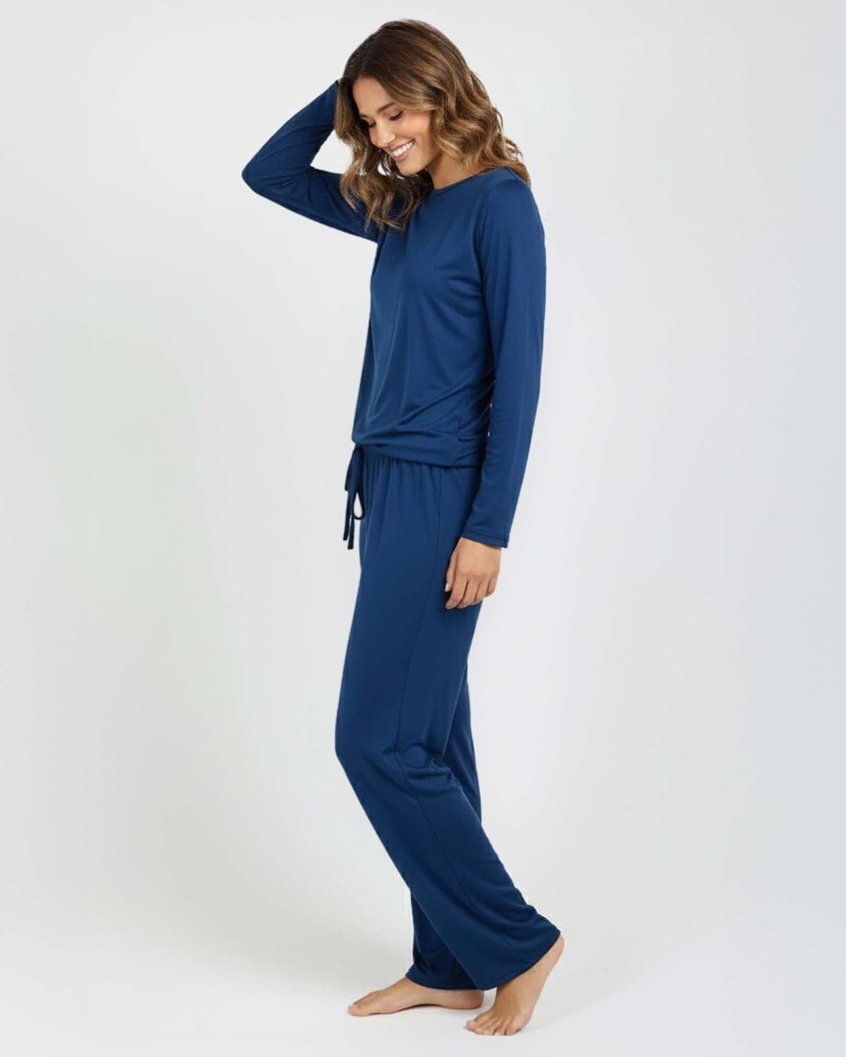image:image2 Pack Womens Pajama Sets Long Sleeve Sleepwear Comfy Cute Loungewear PJSet G Blue Pink