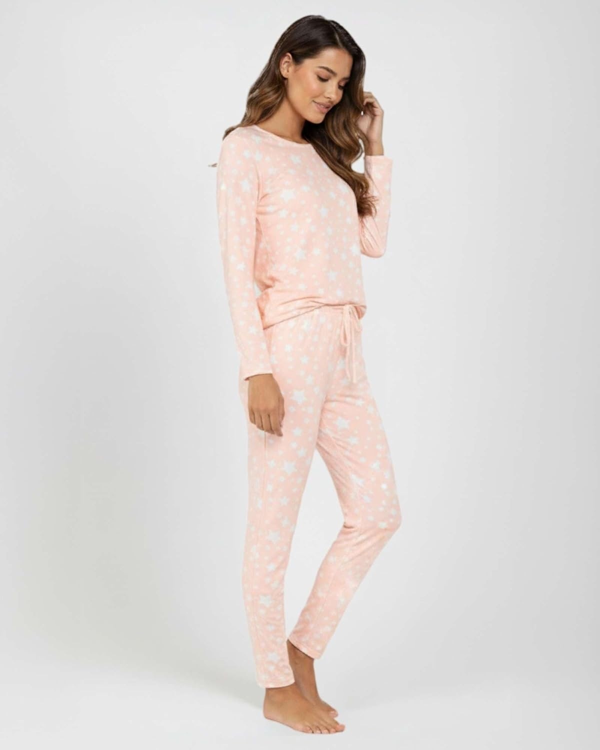 image:image2 Pack Womens Pajama Sets Long Sleeve Sleepwear Comfy Cute Loungewear PJSet G Blue Pink