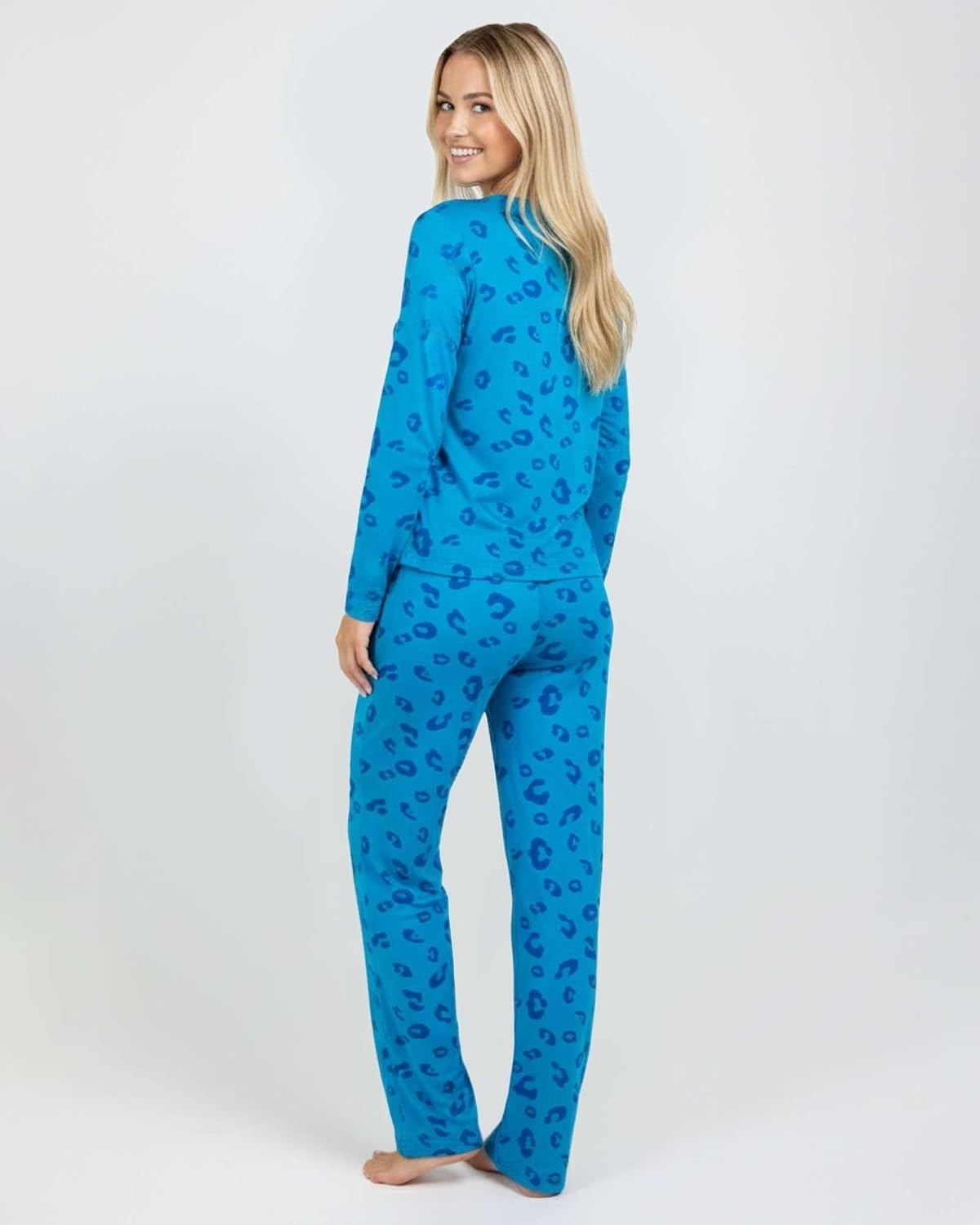 image:image2 Pack Womens Pajama Sets Long Sleeve Sleepwear Comfy Cute Loungewear PJSet K Royal Blue Pink