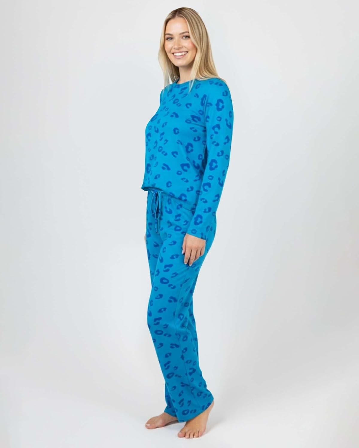image:image2 Pack Womens Pajama Sets Long Sleeve Sleepwear Comfy Cute Loungewear PJSet K Royal Blue Pink