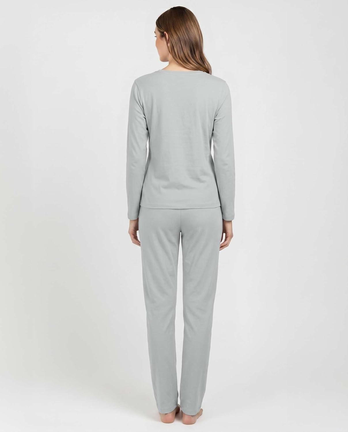 image:image2 Pack Womens Pajama Sets Long Sleeve Sleepwear Comfy Cute Loungewear PJSet M Black Dawn Blue
