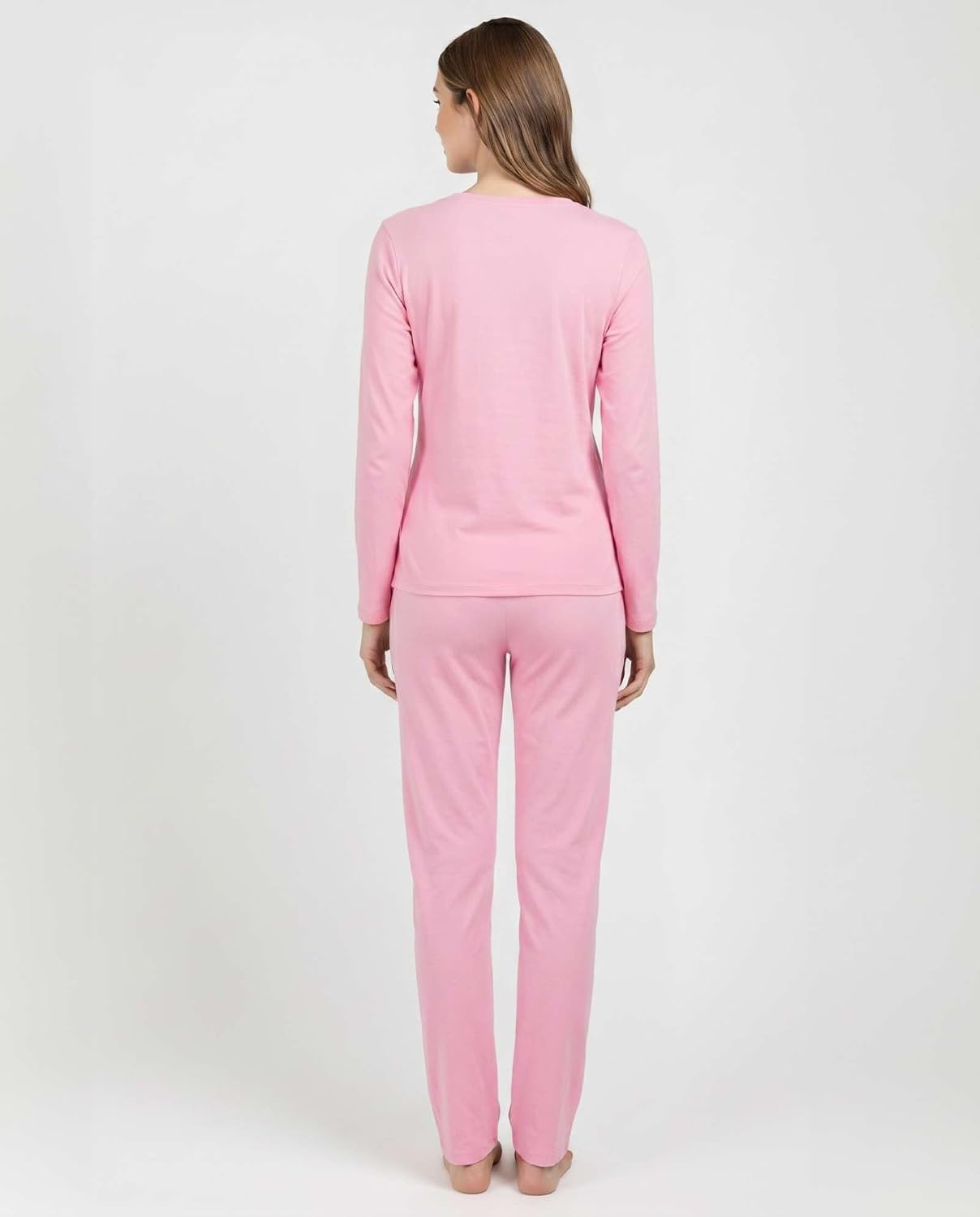 image:image2 Pack Womens Pajama Sets Long Sleeve Sleepwear Comfy Cute Loungewear PJSet N Charcoal Pink