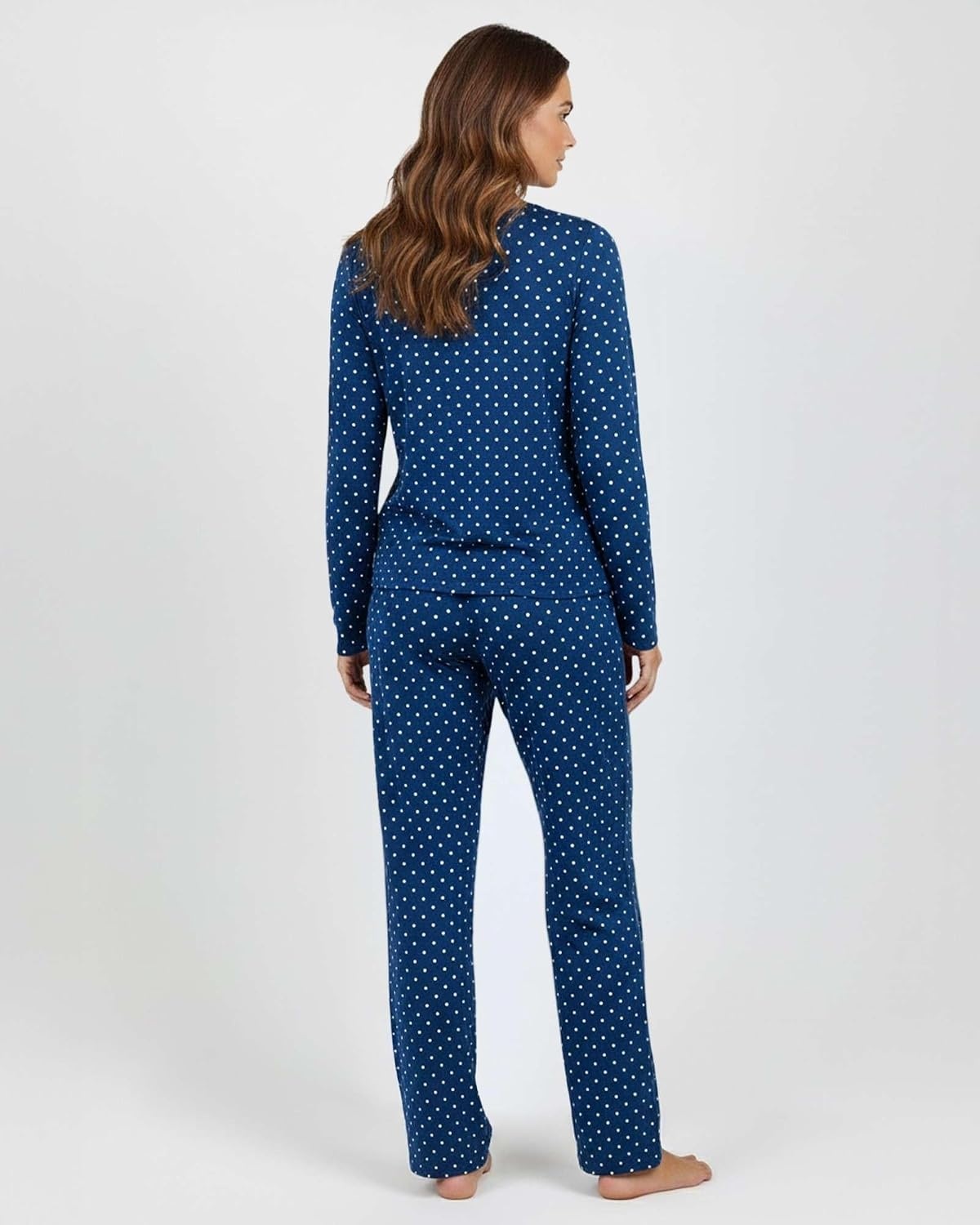 image:image2 Pack Womens Pajama Sets Long Sleeve Sleepwear Comfy Cute Loungewear PJSet a Blue Red