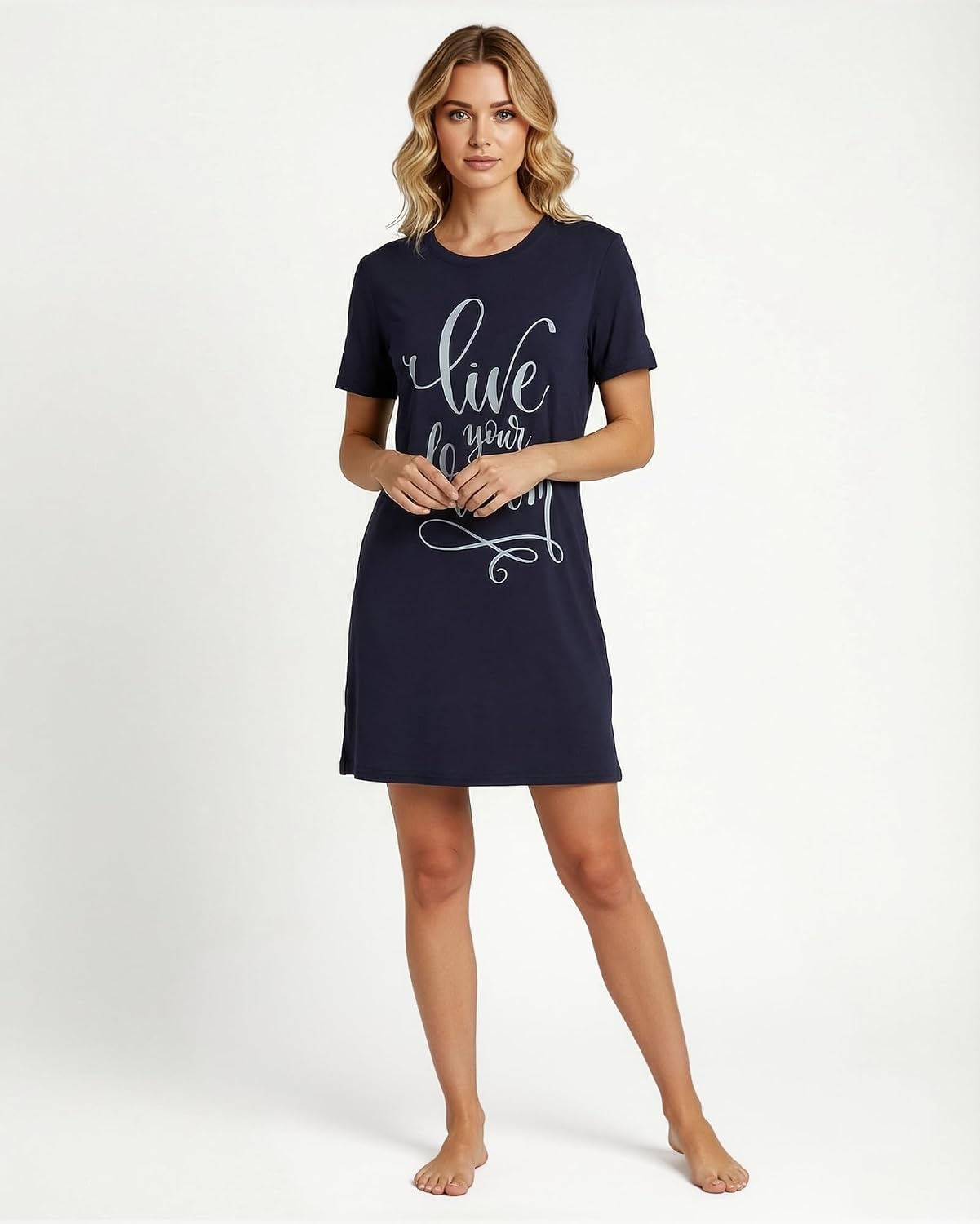 image:image3 Pack Womens Nightgowns Short Sleeve Sleep Dress Night Gowns SleepshirtsSet 1
