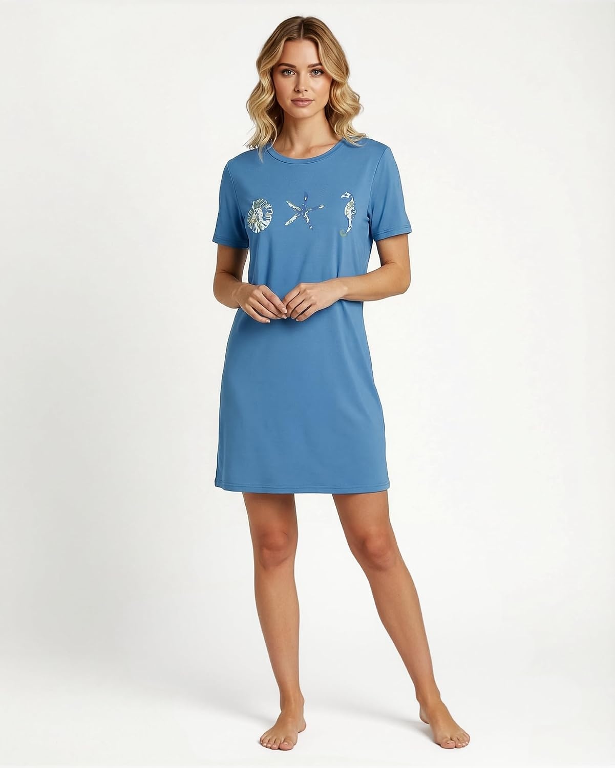image:image3 Pack Womens Nightgowns Short Sleeve Sleep Dress Night Gowns SleepshirtsSet 12