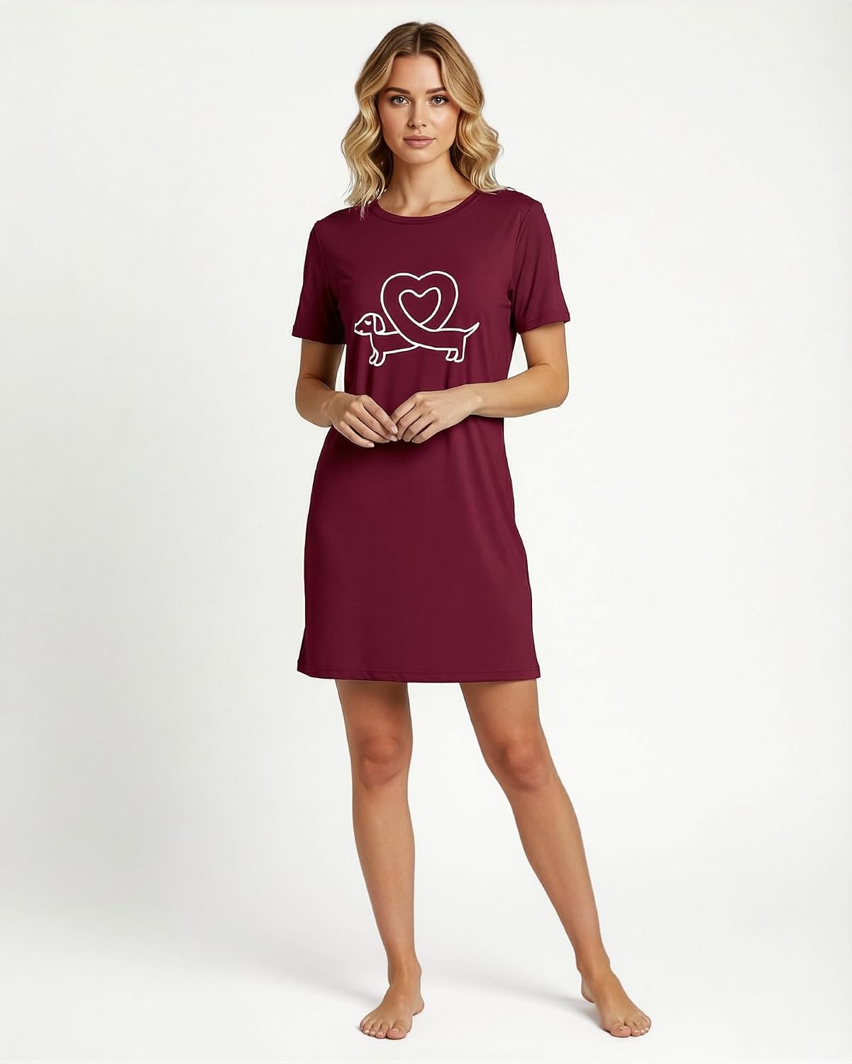 image:image3 Pack Womens Nightgowns Short Sleeve Sleep Dress Night Gowns SleepshirtsSet 2