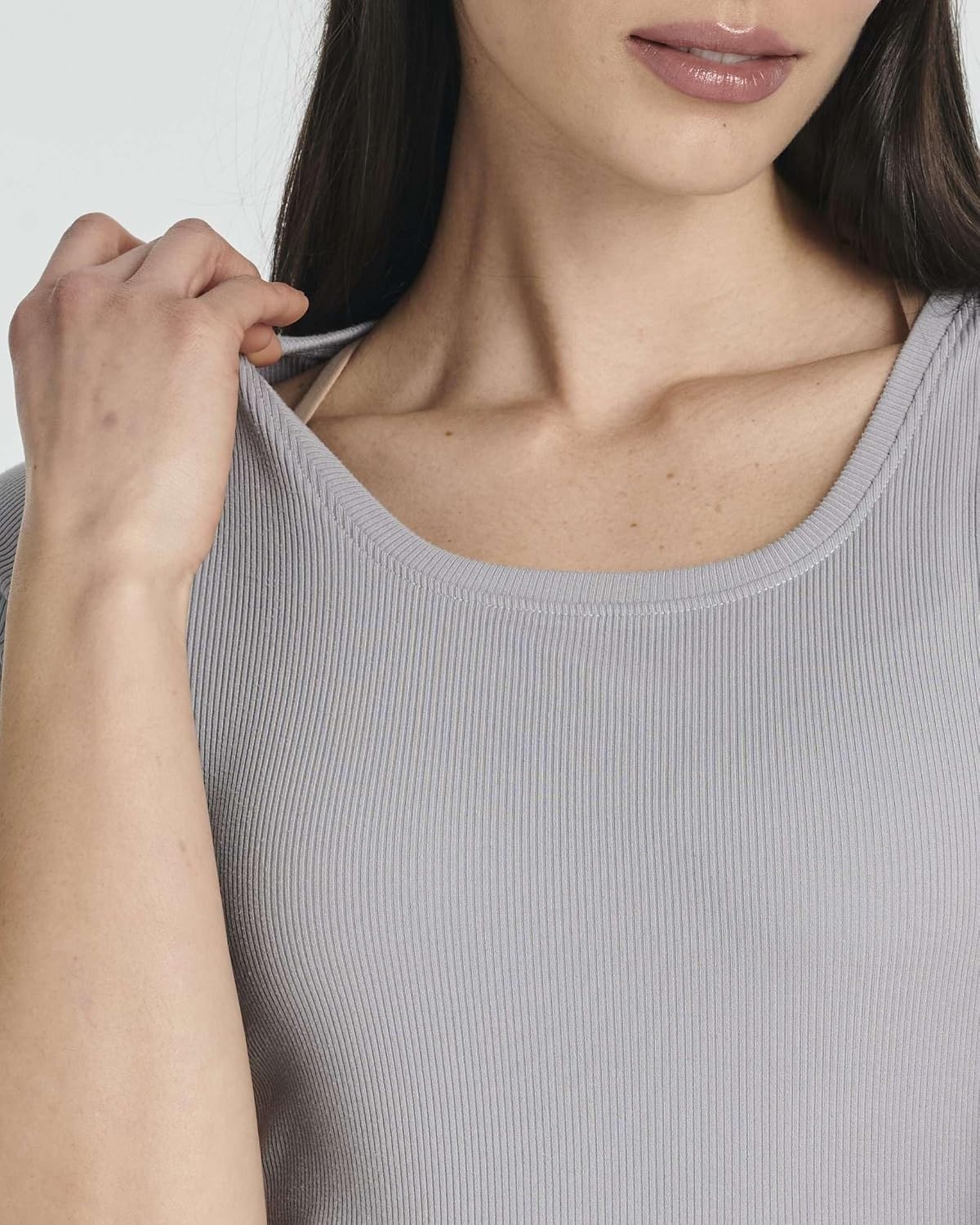 image:image3 Pack Womens Ribbed Tshirt Mini Dresses Scoop Neck Short Sleeve BodyconSolid Black Solid Ultimate Grey Solid Tapioca