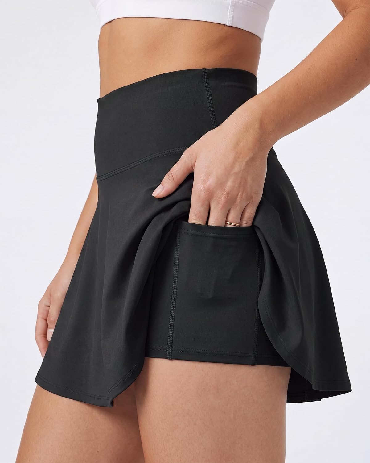 image:image4 Pack Womens Skater Skort Pleated Cute Tennis Golf Athletic Skirt PocketsSet 9