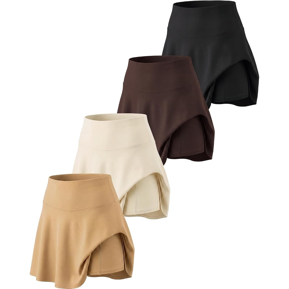 image:image4 Pack Womens Skater Skort Pleated Cute Tennis Golf Athletic Skirt PocketsSet 5