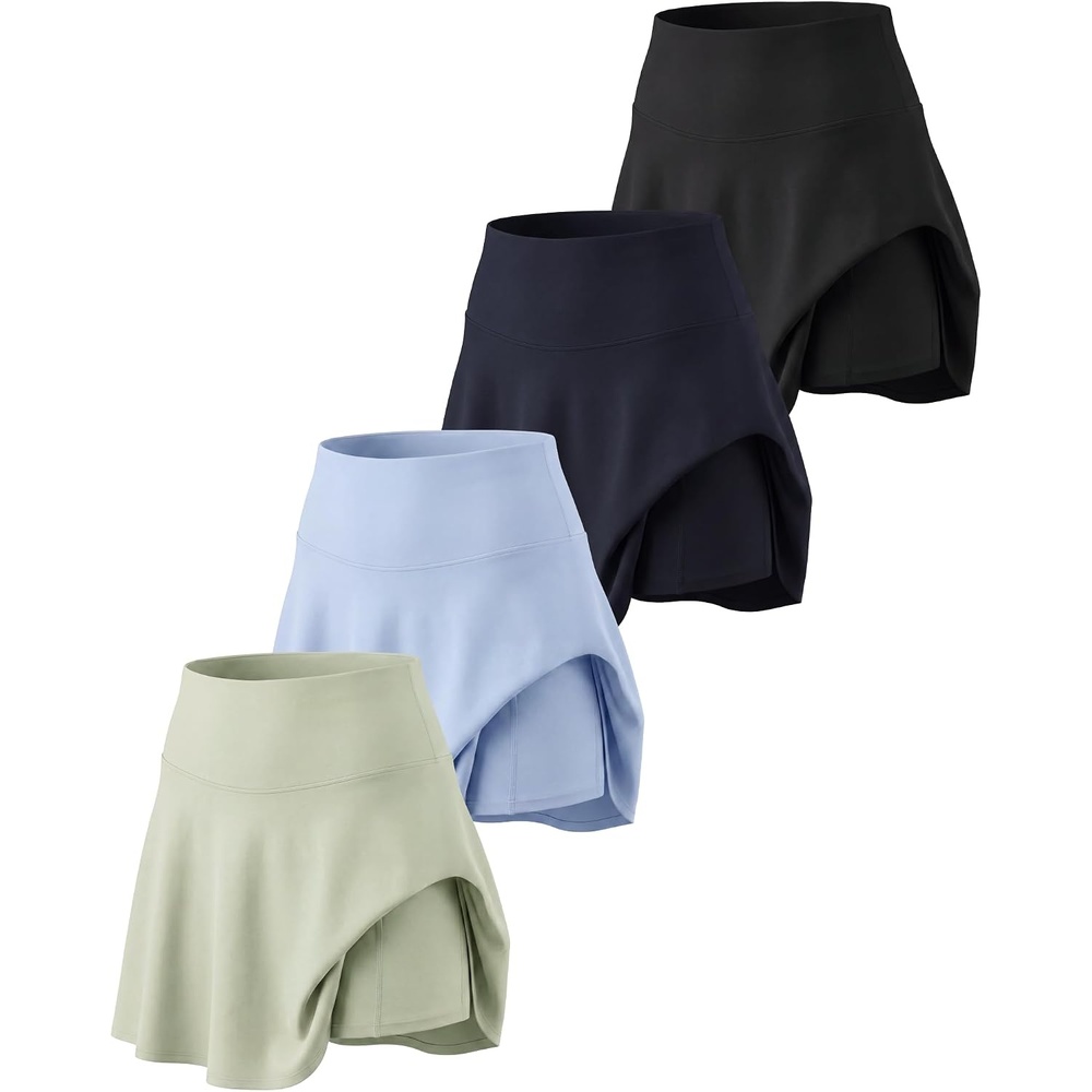image:image4 Pack Womens Skater Skort Pleated Cute Tennis Golf Athletic Skirt PocketsSet 6