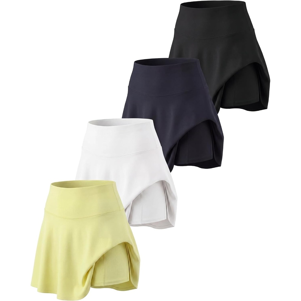 image:image4 Pack Womens Skater Skort Pleated Cute Tennis Golf Athletic Skirt PocketsSet 7
