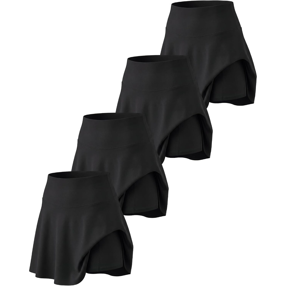 image:image4 Pack Womens Skater Skort Pleated Cute Tennis Golf Athletic Skirt PocketsSet 9