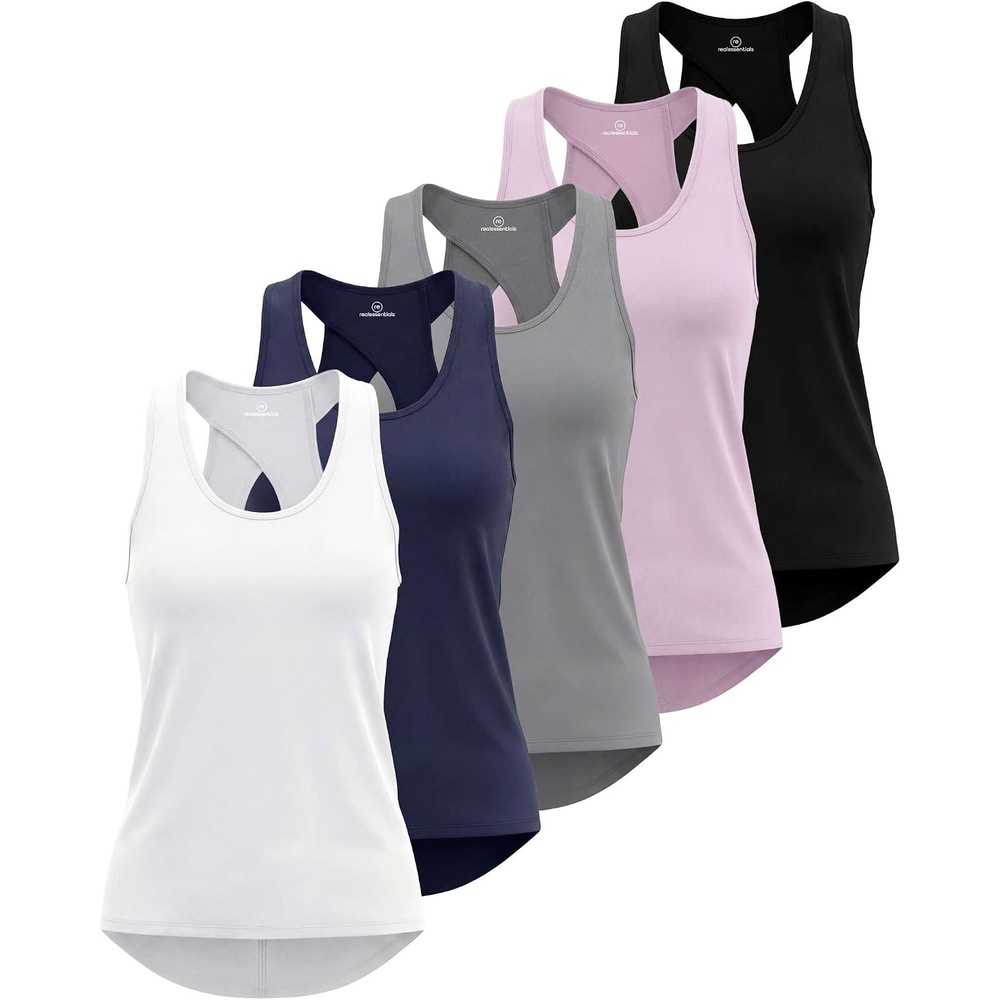 image:image5 Pack Womens Tank Tops Open Back Workout Shirts Athletic Gym Running YogaSet 10