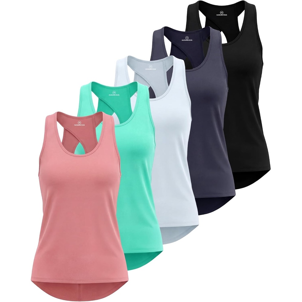 image:image5 Pack Womens Tank Tops Open Back Workout Shirts Athletic Gym Running YogaSet 6