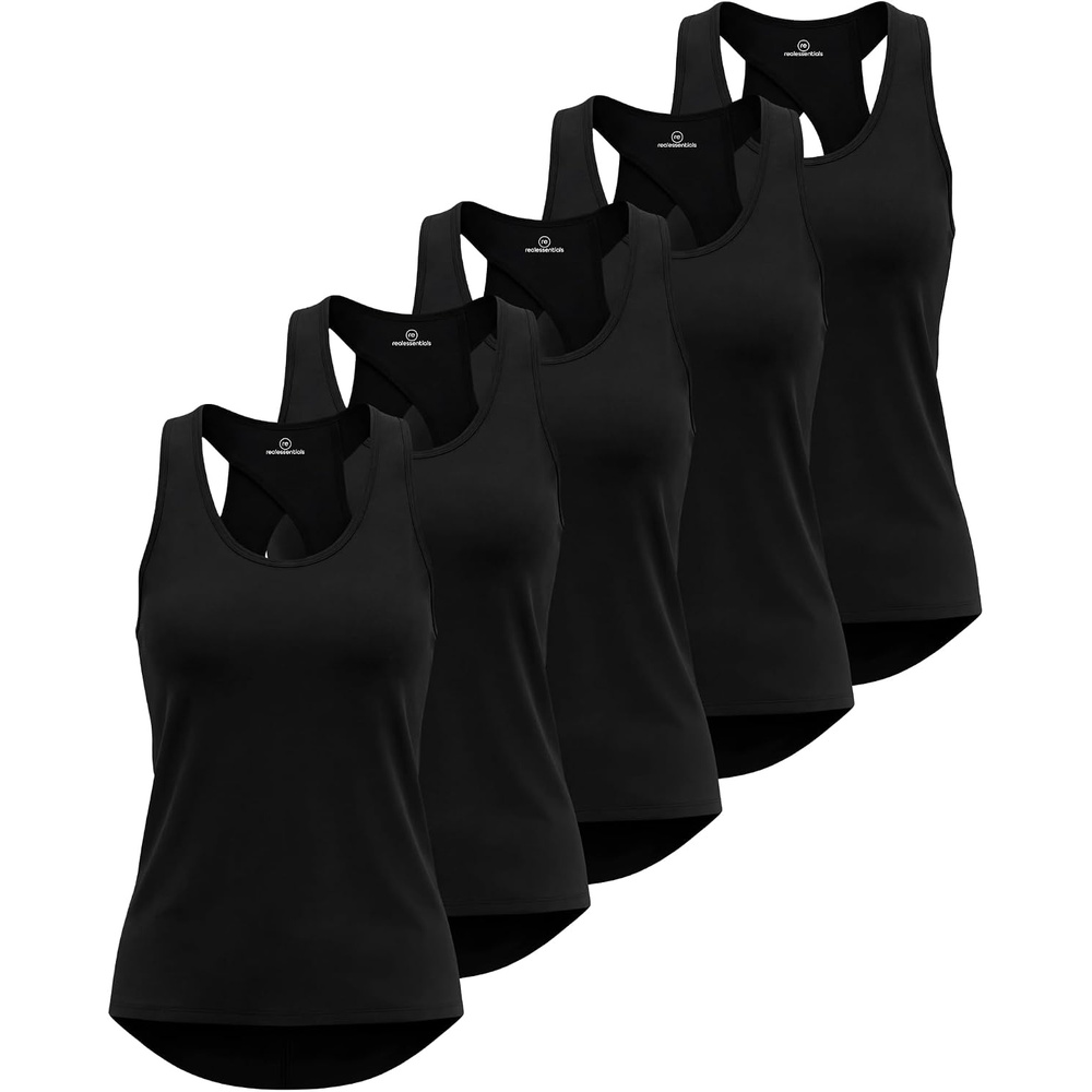 image:image5 Pack Womens Tank Tops Open Back Workout Shirts Athletic Gym Running YogaSet 9