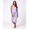 2 Pack Women’s Pajama Sets 2 Piece Tank Top Capri Pants PJs Sleepwear Cute(Set 1)