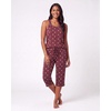 2 Pack Women’s Pajama Sets 2 Piece Tank Top Capri Pants PJs Sleepwear Cute(Set 7)