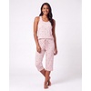 2 Pack Women’s Pajama Sets 2 Piece Tank Top Capri Pants PJs Sleepwear Cute(Set 8)