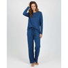 2 Pack Women’s Pajama Sets Long Sleeve Sleepwear Comfy Cute Loungewear PJ(Set B Blue & Burgundy)