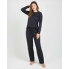 2 Pack Women’s Pajama Sets Long Sleeve Sleepwear Comfy Cute Loungewear PJ(Set C Black & Pink)