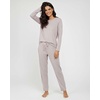 2 Pack Women’s Pajama Sets Long Sleeve Sleepwear Comfy Cute Loungewear PJ(Set C Black & Pink)
