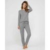 2 Pack Women’s Pajama Sets Long Sleeve Sleepwear Comfy Cute Loungewear PJ(Set E Purple & Black)
