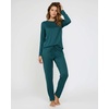 2 Pack Women’s Pajama Sets Long Sleeve Sleepwear Comfy Cute Loungewear PJ(Set F Green & Pink)