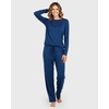 2 Pack Women’s Pajama Sets Long Sleeve Sleepwear Comfy Cute Loungewear PJ(Set G Blue & Pink)