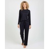 2 Pack Women’s Pajama Sets Long Sleeve Sleepwear Comfy Cute Loungewear PJ(Set H Black & Pink)