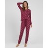 2 Pack Women’s Pajama Sets Long Sleeve Sleepwear Comfy Cute Loungewear PJ(Set L Burgundy & Blue)
