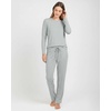 2 Pack Women’s Pajama Sets Long Sleeve Sleepwear Comfy Cute Loungewear PJ(Set M Black & Dawn Blue)