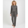 2 Pack Women’s Pajama Sets Long Sleeve Sleepwear Comfy Cute Loungewear PJ(Set N Charcoal & Pink)