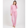 2 Pack Women’s Pajama Sets Long Sleeve Sleepwear Comfy Cute Loungewear PJ(Set N Charcoal & Pink)