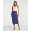 3 Pack Women’s Ribbed Midi Skirts High Waisted Pencil Knee Length Work Slit(Set 4)
