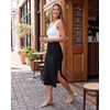 3 Pack Women’s Ribbed Midi Skirts High Waisted Pencil Knee Length Work Slit(Set 5)