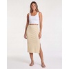 3 Pack Women’s Ribbed Midi Skirts High Waisted Pencil Knee Length Work Slit(Set 6)