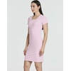 3 Pack Women’s Ribbed Tshirt Mini Dresses Scoop Neck Short Sleeve Bodycon(Solid Black  Solid Majolica Blue  Solid Nosegay)
