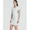 3 Pack Women’s Ribbed Tshirt Mini Dresses Scoop Neck Short Sleeve Bodycon(Solid Black  Solid Martini Olive  Solid Blue Glow)
