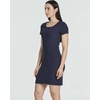 3 Pack Women’s Ribbed Tshirt Mini Dresses Scoop Neck Short Sleeve Bodycon(Solid Black  Solid Polar Night  Solid Almost Apricot)