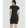 3 Pack Women’s Ribbed Tshirt Mini Dresses Scoop Neck Short Sleeve Bodycon(Solid Black  Solid Polar Night  Solid Almost Apricot)