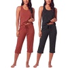 2 Pack Women’s Pajama Sets 2 Piece Tank Top Capri Pants PJs Sleepwear Cute(Set 5)