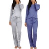 2 Pack Women’s Pajama Sets Long Sleeve Sleepwear Comfy Cute Loungewear PJ(Set D Blue & Charcoal)