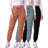 3 Pack Women’s Fleece Joggers Sweatpants Lounge Pants Sweats Casual Pockets(Set 10)