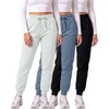 3 Pack Women’s Fleece Joggers Sweatpants Lounge Pants Sweats Casual Pockets(Set 2)