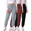 3 Pack Women’s Fleece Joggers Sweatpants Lounge Pants Sweats Casual Pockets(Set 9)