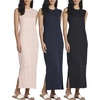 3 Pack Women’s Maxi Tank Dress Sleeveless Sundress Long Casual Beach Pocket(Set 2)
