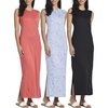 3 Pack Women’s Maxi Tank Dress Sleeveless Sundress Long Casual Beach Pocket(Set 4)