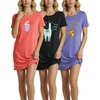 3 Pack Women’s Nightgowns Short Sleeve Sleep Dress Night Gowns Sleepshirts(Set 10)