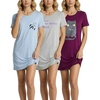 3 Pack Women’s Nightgowns Short Sleeve Sleep Dress Night Gowns Sleepshirts(Set 3)