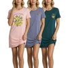 3 Pack Women’s Nightgowns Short Sleeve Sleep Dress Night Gowns Sleepshirts(Set 4)